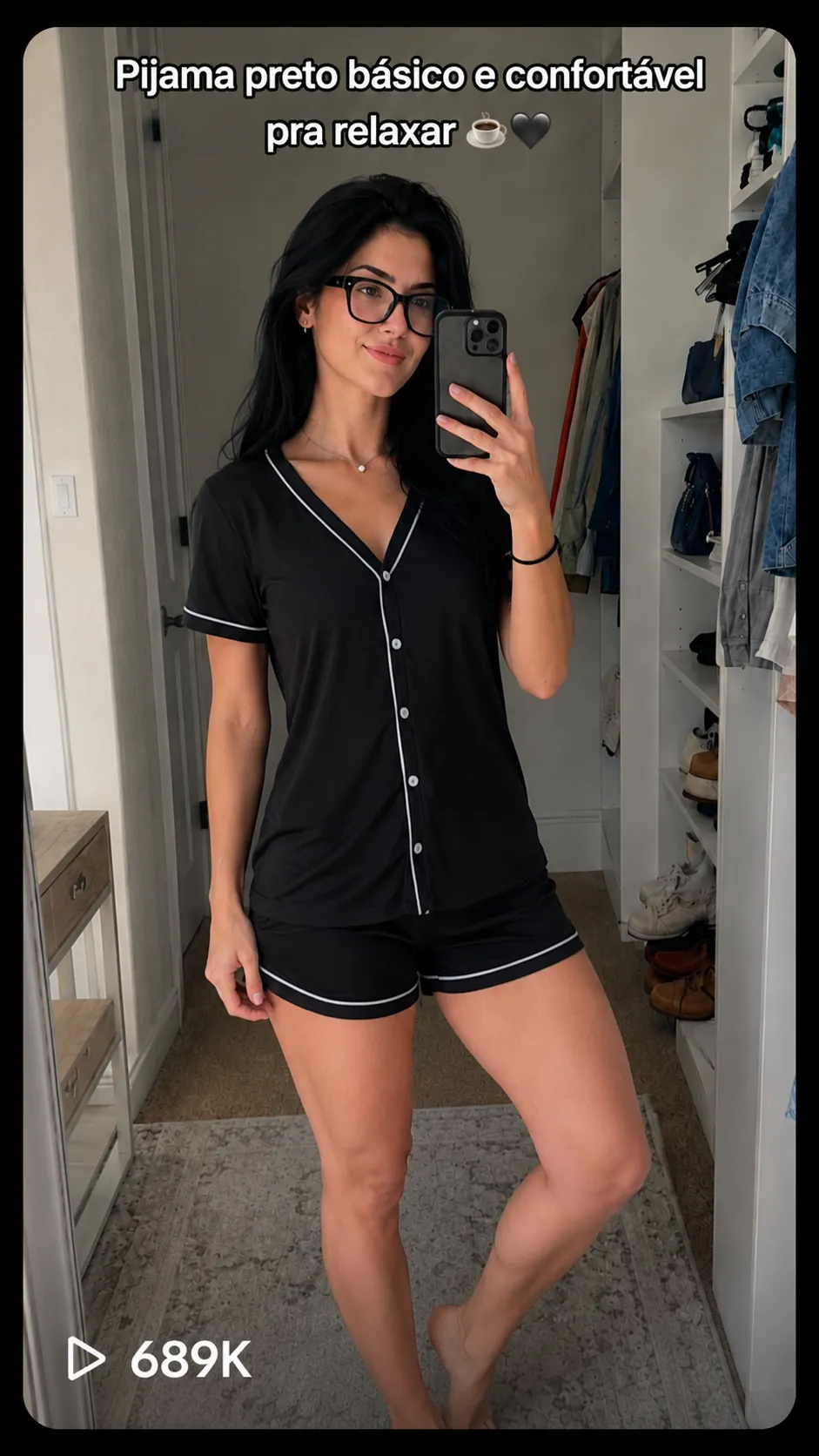 Exemplo de anúncio gerado com IA — pijama preto